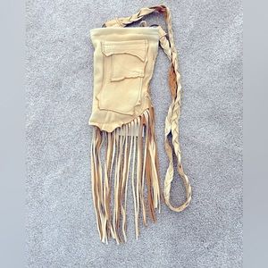 Cream Deerskin Purse with Fringes